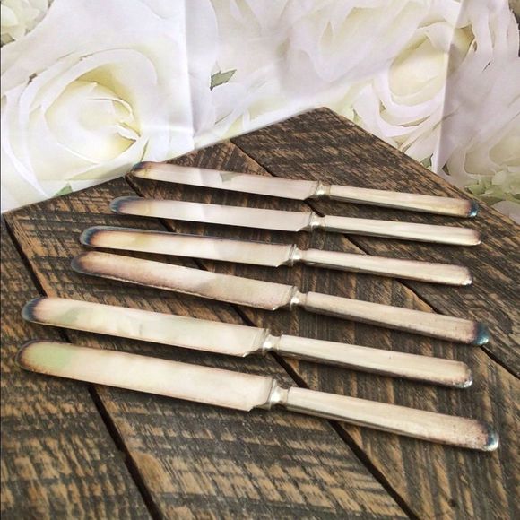 Rogers 1881 Oneida SilverPlate Knives Marked 12 DWT Warranted Bundle of 6 - Picture 6 of 13
